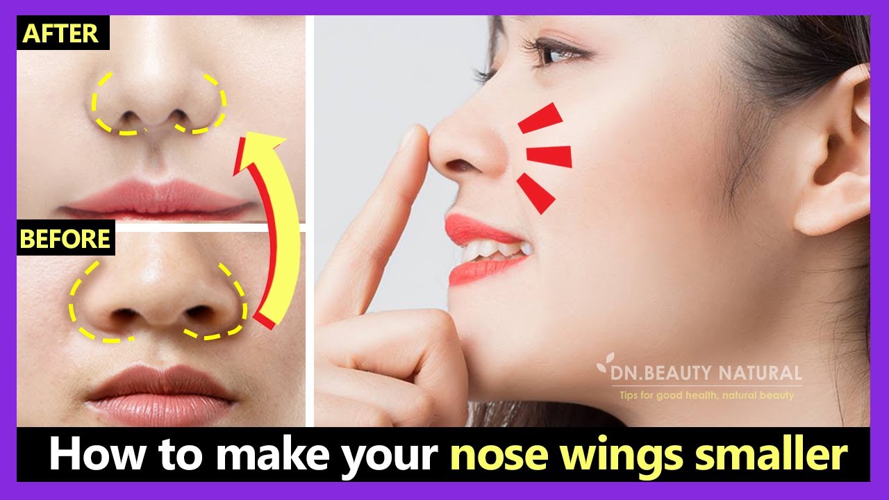 Only 2 mins! How to make your Nose Wings Smaller, Big Nose look Smaller. (Japan nose exercises)