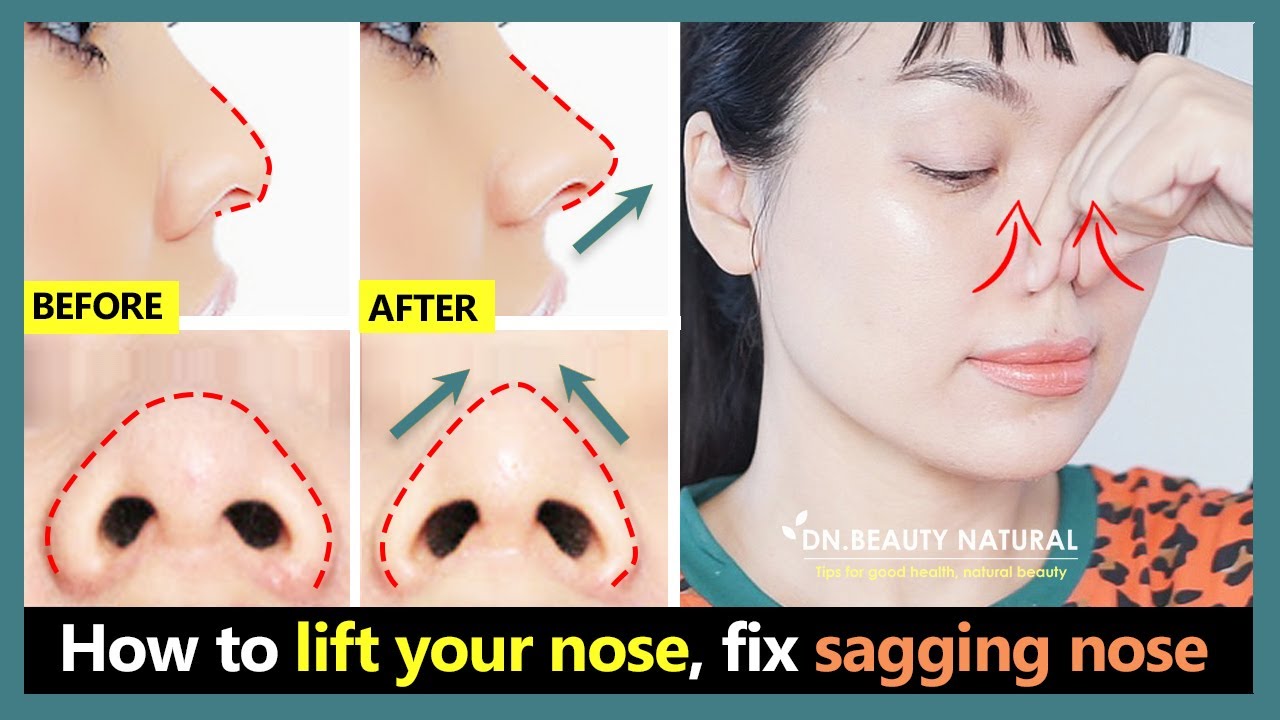 Just 3 mins! How to lift your nose, fix sagging nose and droopy nose, reduce a big nose when smiling