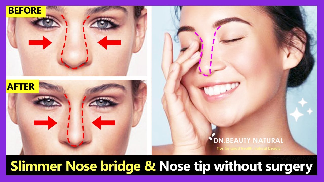 How to Slimmer Nose bridge, Get thinner and sharper nose bridge, Slim down Nose tip without surgery