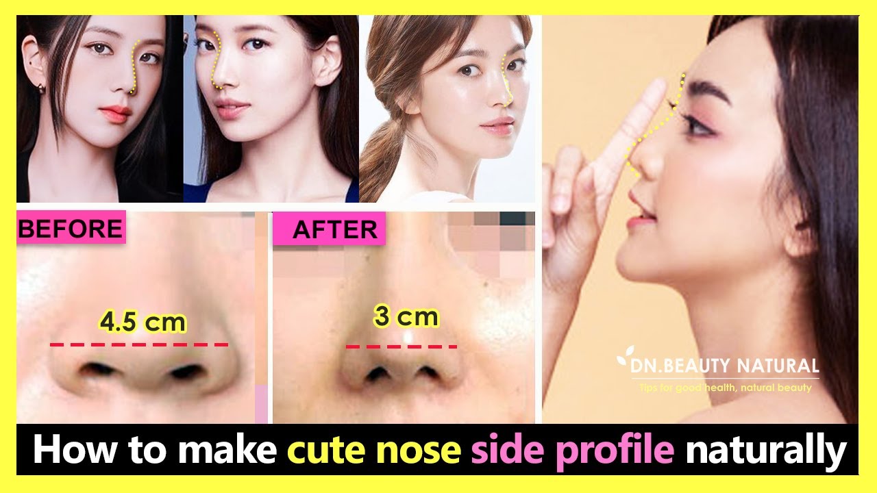How to Make a Cute Nose Side Profile |  Get your nose and nostrils smaller with exercise