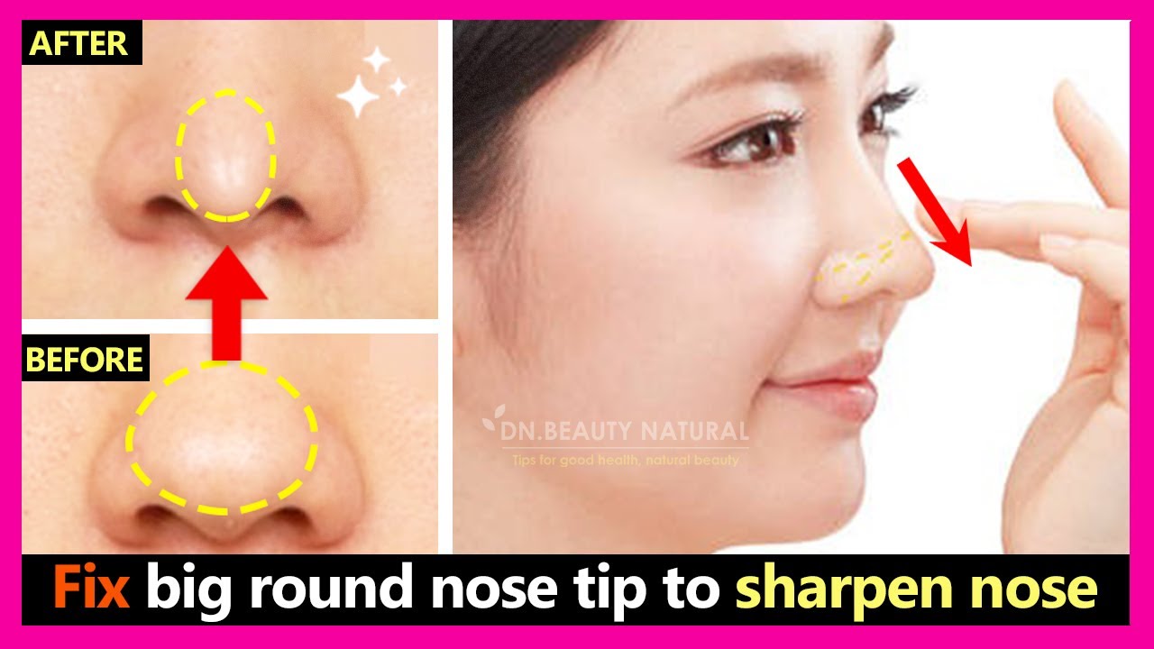 Fix big round nose tip to sharpen & slim your nasal tip | Nose Exercises & Massage.
