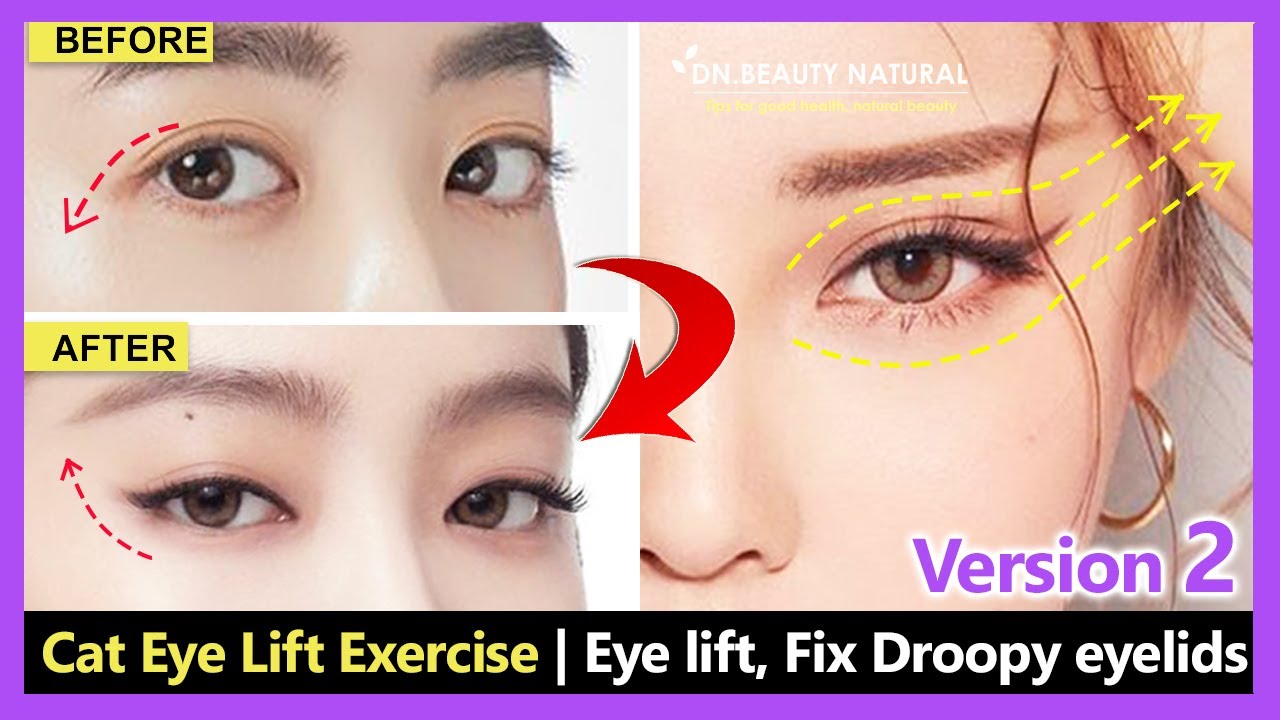 3 Easy Cat Eye Lift Exercise | Eye lift, Eyelid lift, Fix Droopy eyelids and Remove eye wrinkles